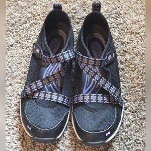 RYKA Kailee Women’s Size 7M Black & Purple Mesh Walking Sneakers, Athletic Shoes